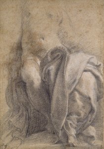 Seated Semi-Nude Female Wearing Drapery